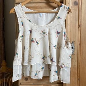 Forever 21 tank blouse with birds